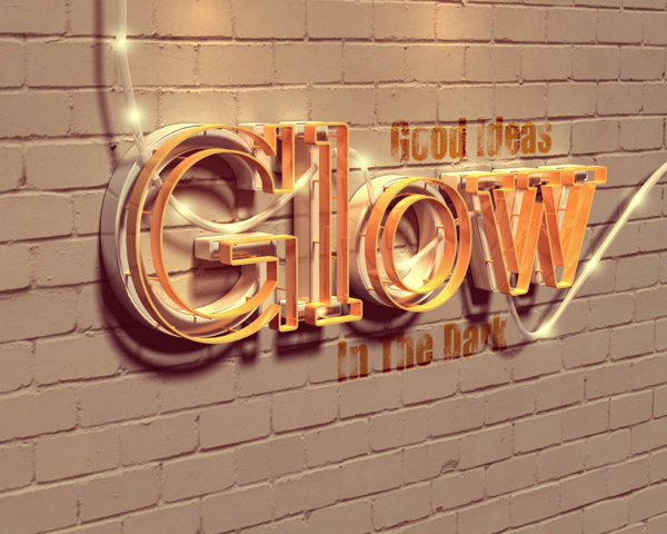 Glowing 3D Text Effect