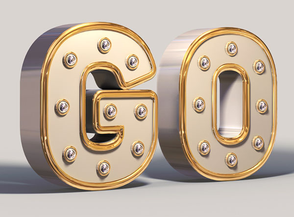 Shiny, White and Gold, 3D Text Effect
