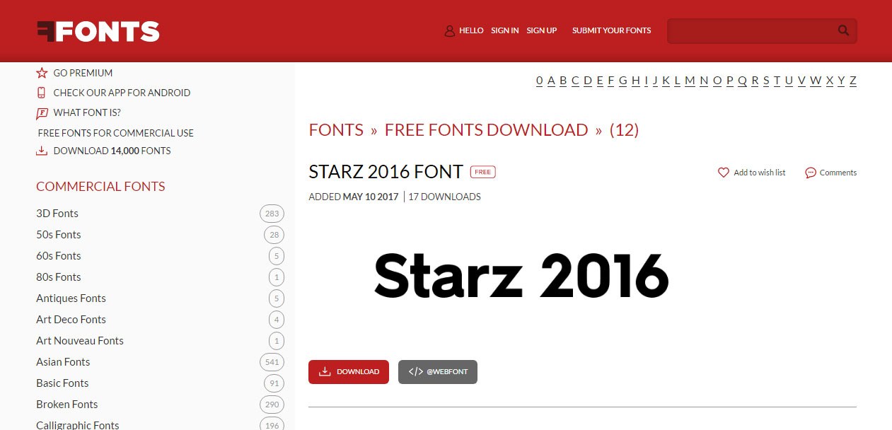website to download Free Fonts