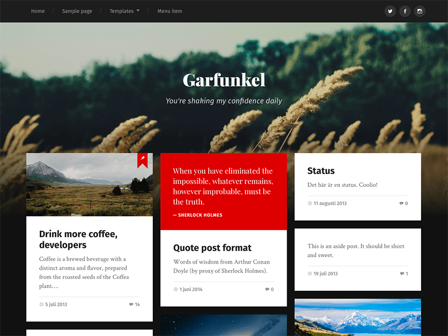 Garfunkel : Free WordPress Blog Themes
