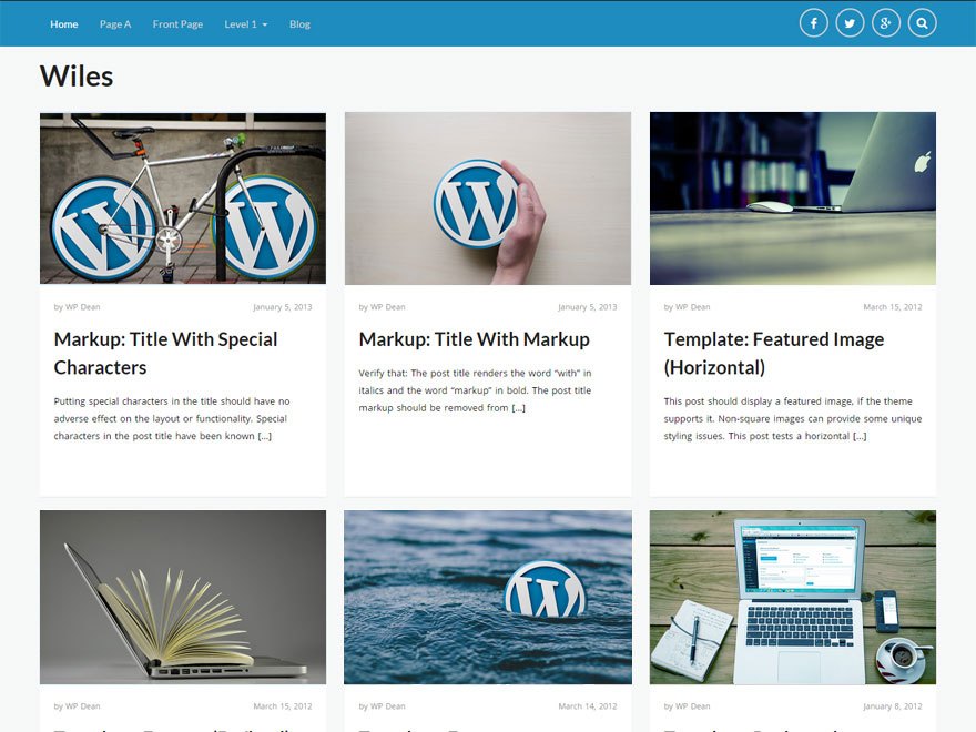 wiles : Free WordPress Blog Themes