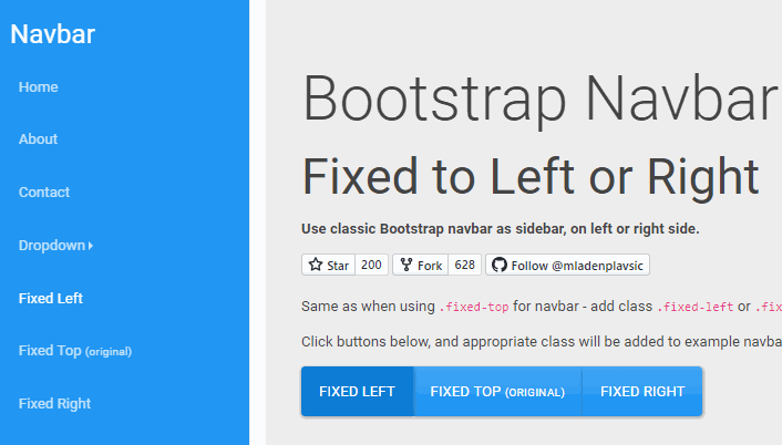 Bootstrap Navbar Sidebar