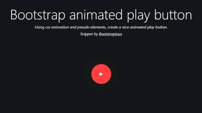 Bootstrap animated play button