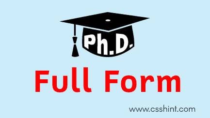 PhD Full Form