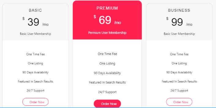 pricing table using HTML and CSS