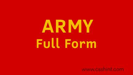 ARMY Full form