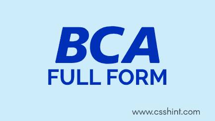 BCA Full form