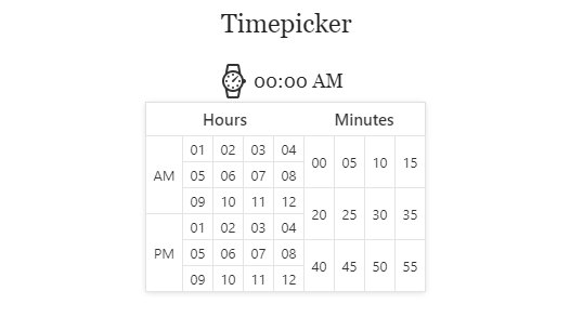 Javascript timepicker