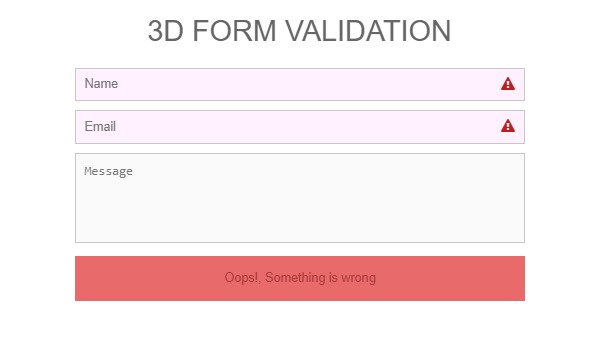 3D Form Validation
