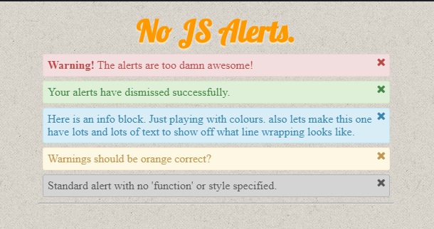 CSS Alerts with Dismiss