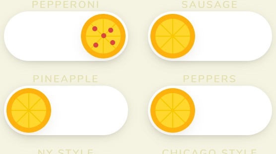 CSS toggle switches for pizza