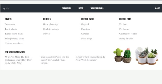 E-Commerce mega menu