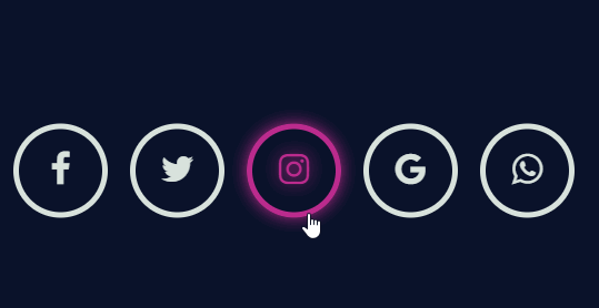Glowing Social Icon Hover Animation