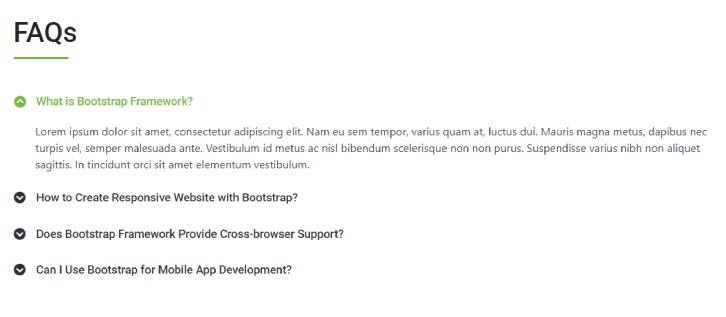 Bootstrap Expand and Collapse Faq Accordion