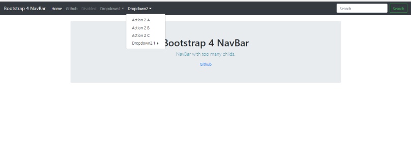 Bootstrap NavBar Menu Dropdowns