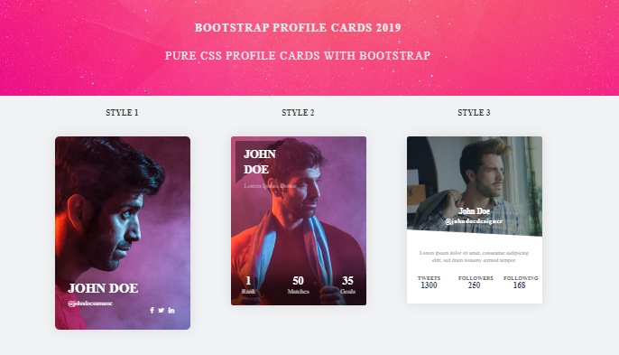 Bootstrap Profile Cards