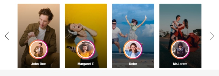 Instagram like user profile cards
