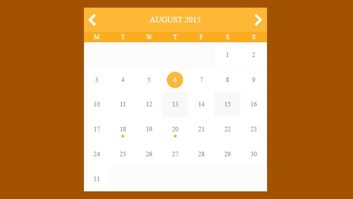 JavaScript Flex calendar
