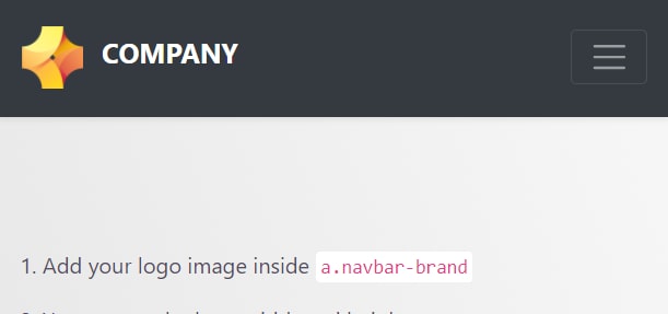 Bootstrap navbar with logo