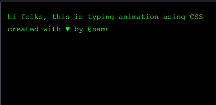 Typing animation using CSS