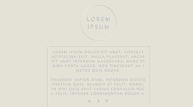 css embossed text
