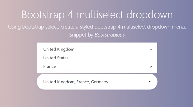 Bootstrap 4 multiselect dropdown