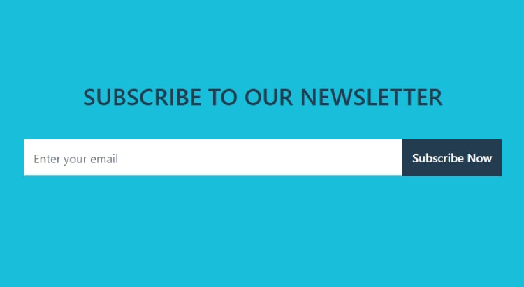 Bootstrap Subscribe Newsletter Form