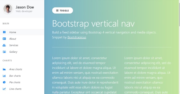 Bootstrap vertical navbar