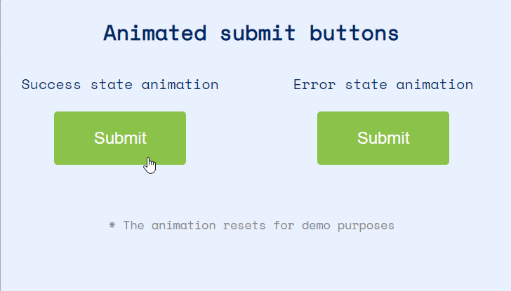 Animated submit buttons