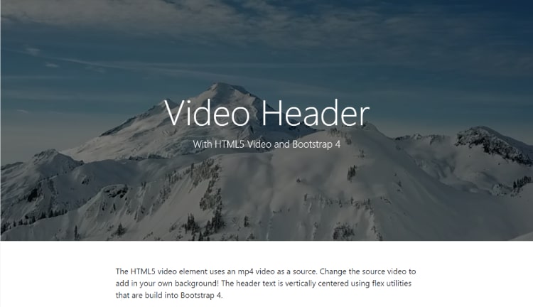 Bootstrap Header with HTML5 Video Background