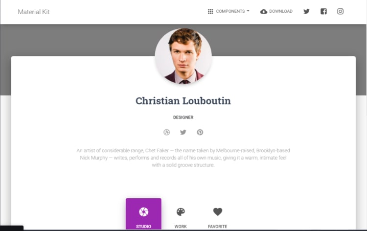 Bootstrap Profile Page