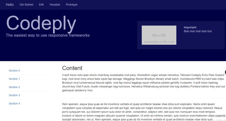 Bootstrap Template Fixed Sidebar + Header