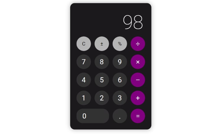 Calculator built with React.js