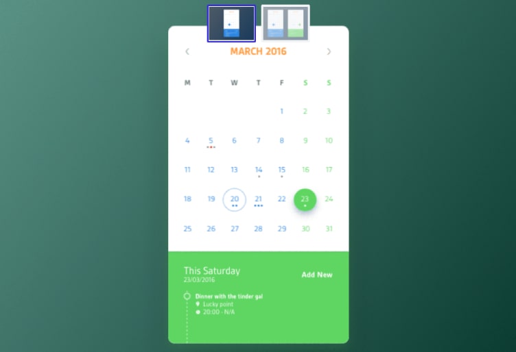 Calendar Mobile App UI Design