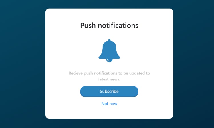Bootstrap 4 Push notification Modal