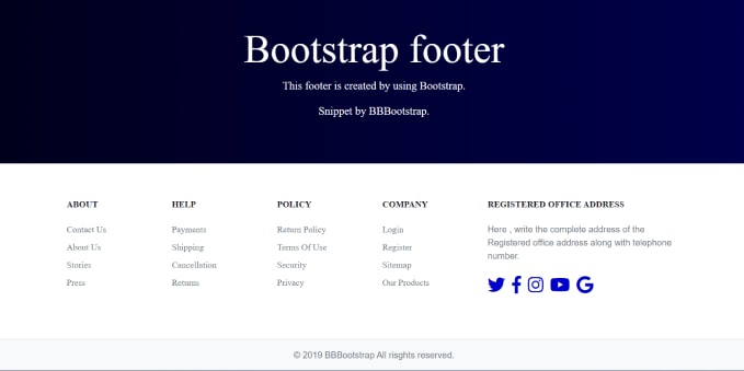 footer in bootstrap