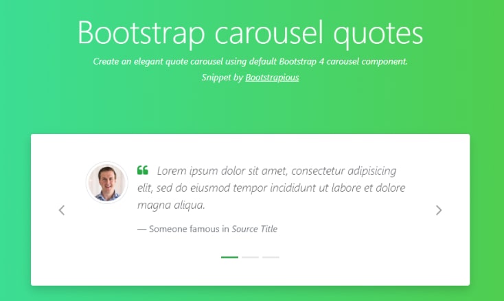 Bootstrap carousel quotes