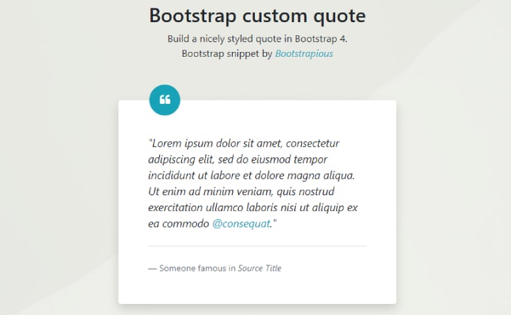 Bootstrap custom quote