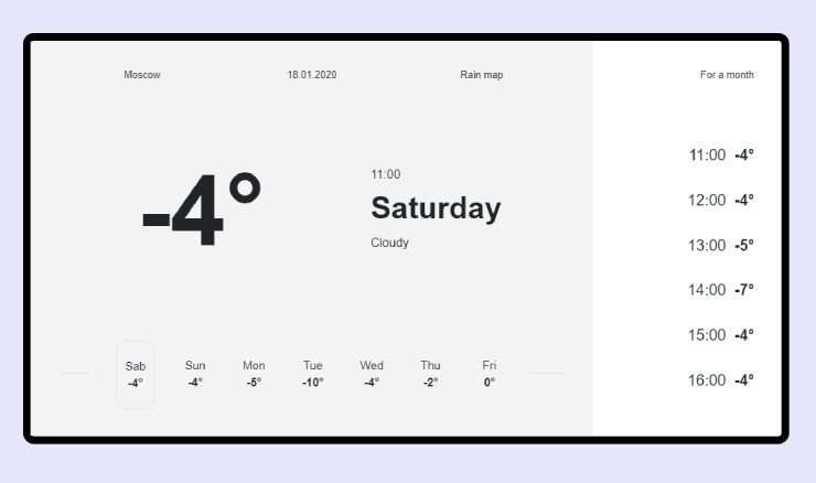 Bootstrap 4 weather report