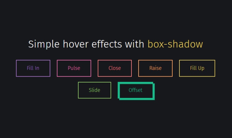 Button hover effects with box-shadow
