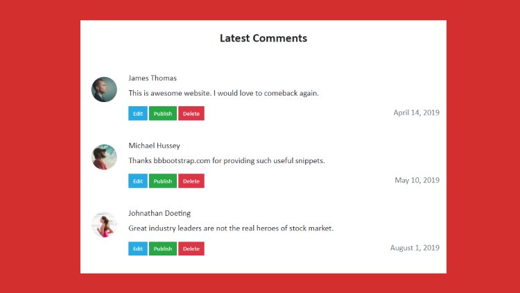 Bootstrap 4 latest comments list section