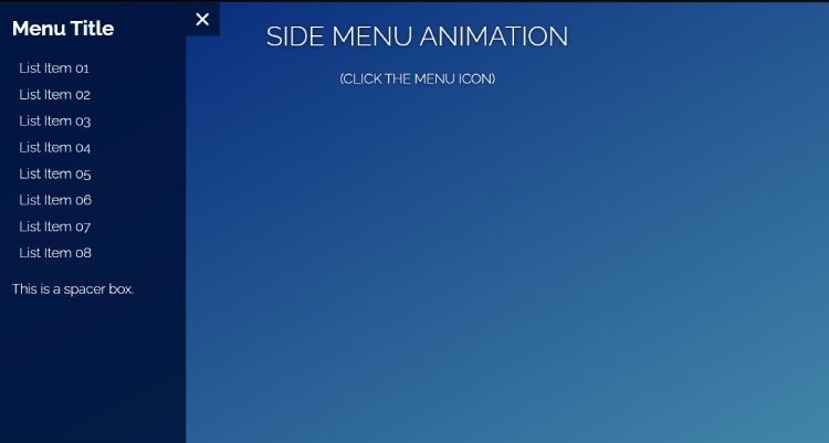 Side Menu Animation