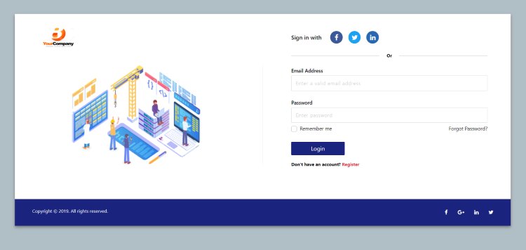 Bootstrap 4 login form with footer