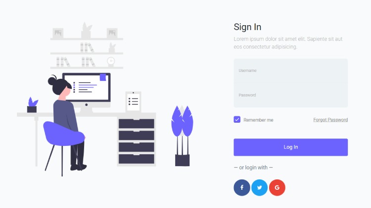 login page in bootstrap