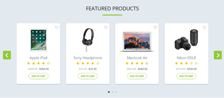 Bootstrap Multiple Item Product Carousel