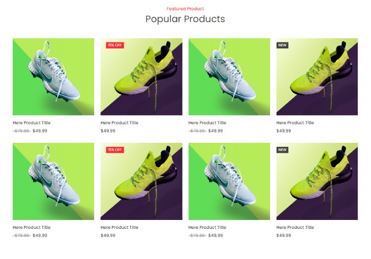 Popular Products Section Using HTML , CSS , Bootstrap