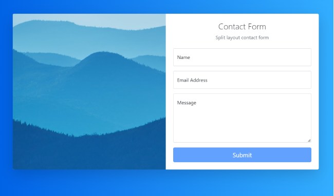 Contact Form Split Image Layout