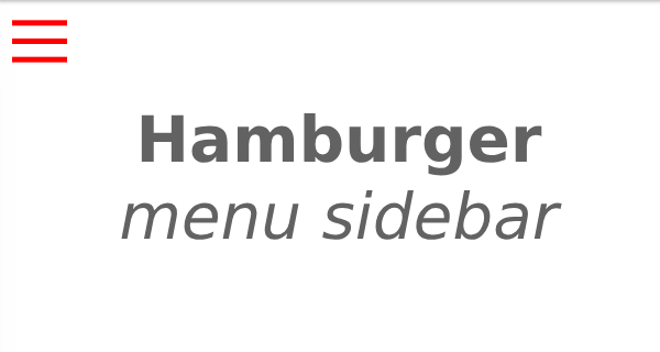 Hamburger menu sidebar